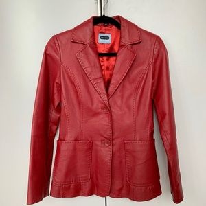 Vintage Red Leather Blazer